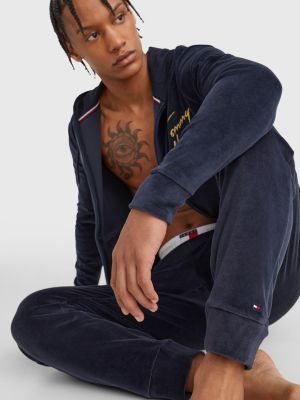 Velour Repeat Logo Joggers Blue Tommy Hilfiger