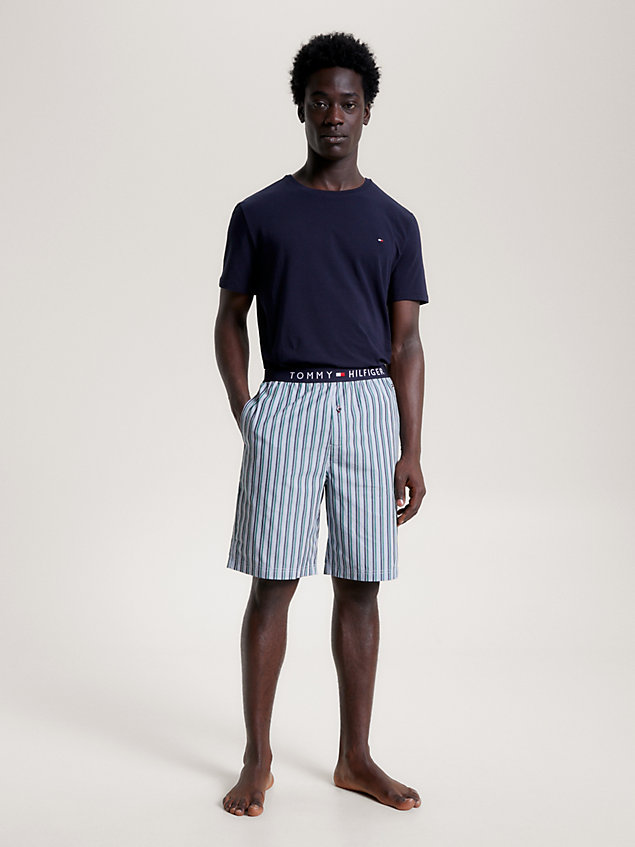 blue th original pyjamaset mit gewebten shorts für herren - tommy hilfiger