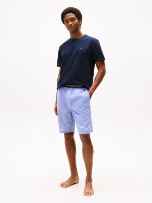 multi t-shirt and shorts print pyjama set for men tommy hilfiger