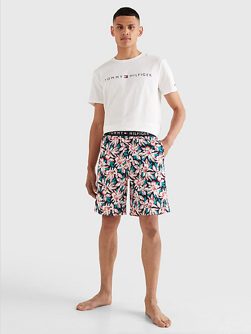 wit original korte pyjamaset met print voor men - tommy hilfiger