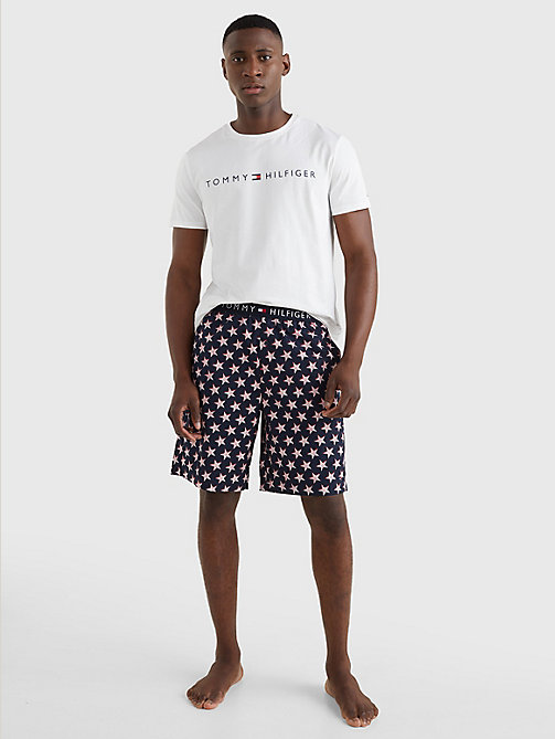pyjama short original à imprimé blanc pour men tommy hilfiger