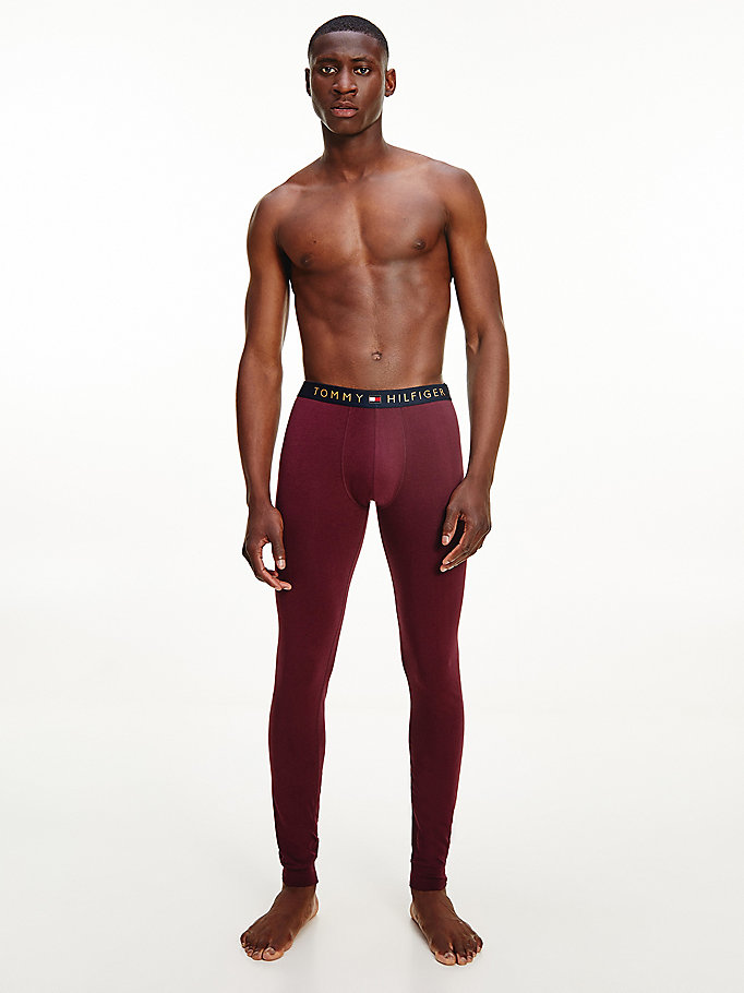 red stretch cotton long johns for men tommy hilfiger