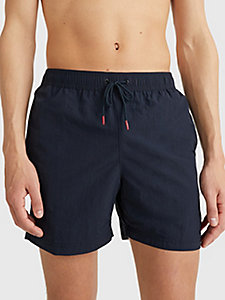 blue mid length drawstring swim shorts for men tommy hilfiger