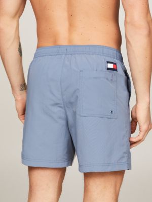 Flag Mid Length Drawstring Slim Swim Shorts | Blue | Tommy Hilfiger