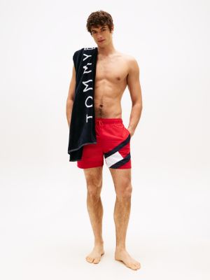 Red tommy best sale hilfiger swim trunks