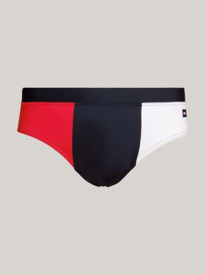 TOMMY HILFIGER - Men's logo swim briefs with colorblock detail