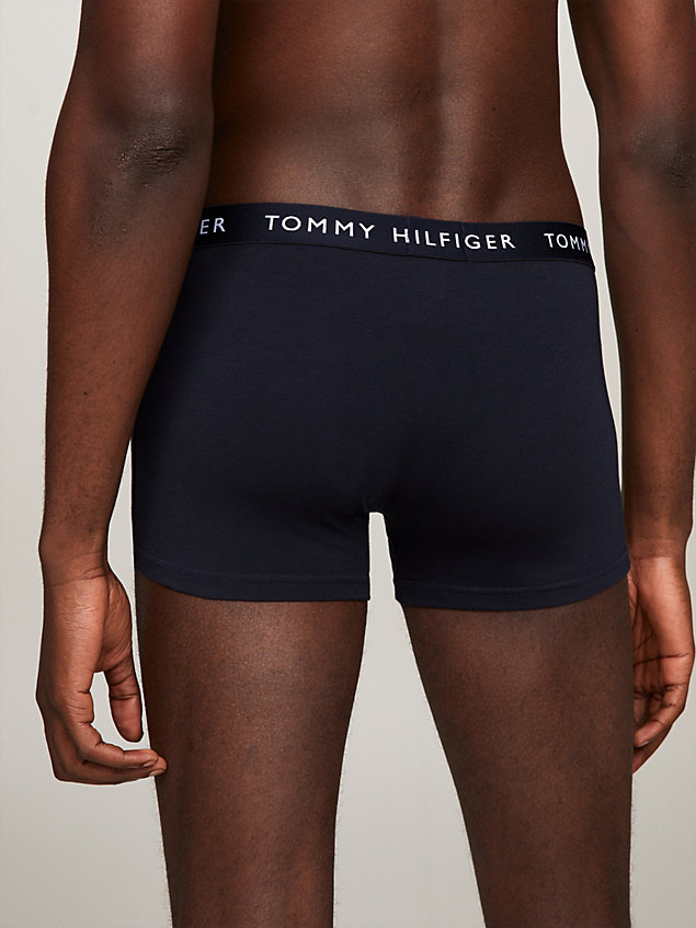black 3-pack logo waistband essential trunks for men tommy hilfiger