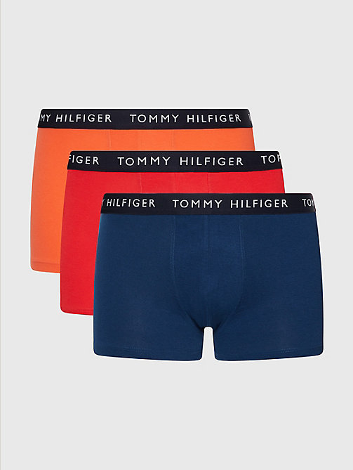 gold 3-pack essential logo waistband trunks for men tommy hilfiger