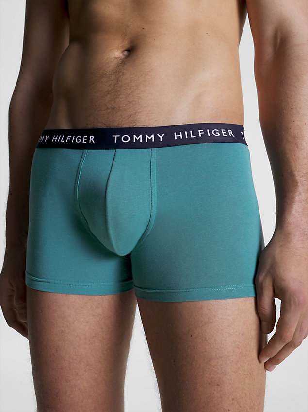 multi 3-pack logo waistband essential trunks for men tommy hilfiger