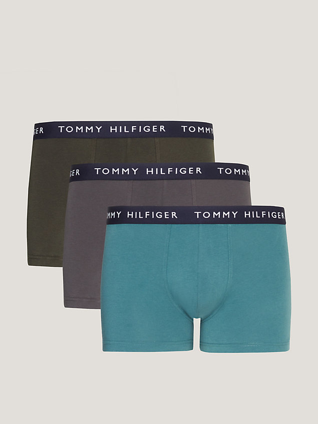 multi essential set van 3 boxershorts met logo voor heren - tommy hilfiger