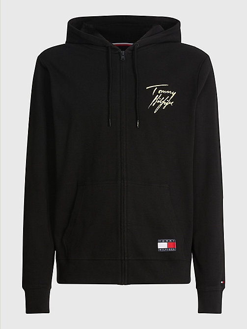 schwarz tommy 85 hoodie mit signatur-logo für herren - tommy hilfiger