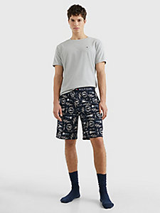 brown print shorts pyjama set for men tommy hilfiger
