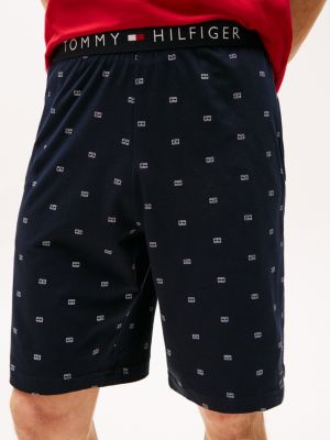 multi print t-shirt and shorts pyjama set for men tommy hilfiger