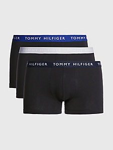 grey 3-pack logo waistband trunks for men tommy hilfiger