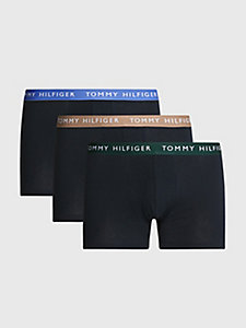 lot de 3 boxers essential à ceinture à logo violet pour hommes tommy hilfiger