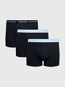 white 3-pack logo waistband essential trunks for men tommy hilfiger
