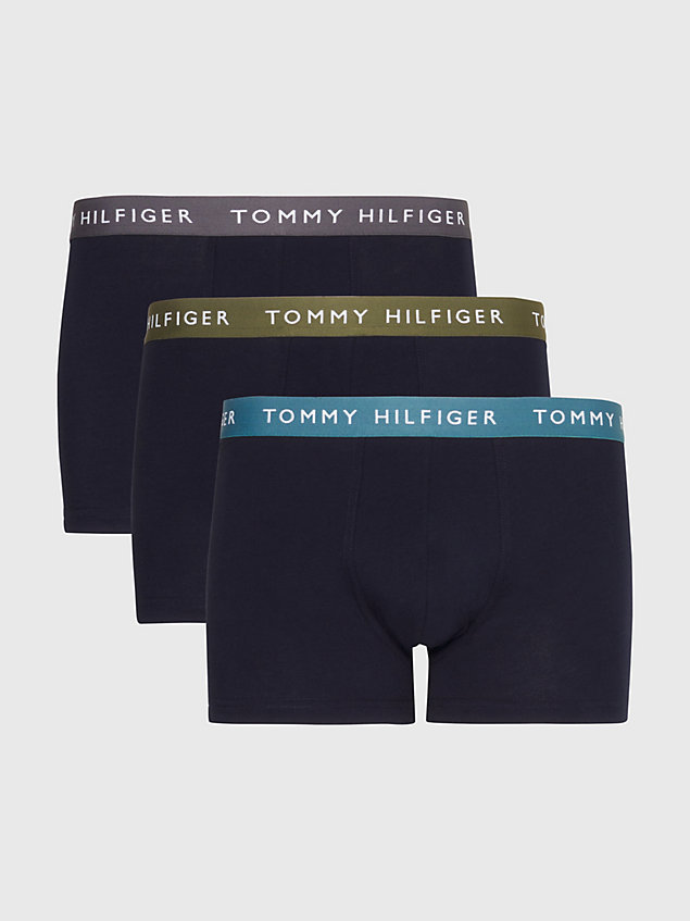 multi essential set van 3 boxershorts met logo voor heren - tommy hilfiger