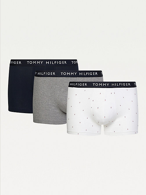 black 3-pack essential recycled cotton trunks for men tommy hilfiger