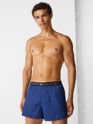 purple th monogram metallic logo waistband woven boxer shorts for men tommy hilfiger
