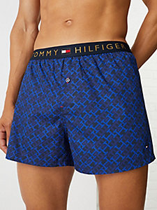 violett th monogram gewebte boxershorts mit metallic-logo für herren - tommy hilfiger