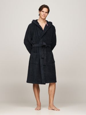 Vend tilbage Afskrække Skinne Hooded Organic Cotton Towelling Robe | BLUE | Tommy Hilfiger