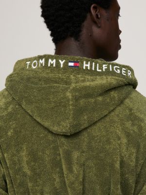 TH Original Hooded Towelling Robe GREEN Tommy Hilfiger