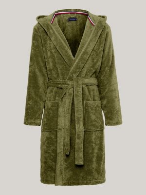 TH Original Hooded Towelling Robe GREEN Tommy Hilfiger