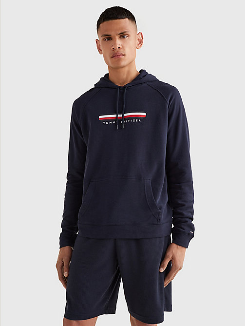 blue seacell™ signature tape hoody for men tommy hilfiger