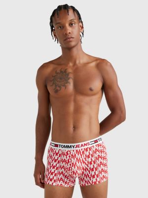 beige boxershort met logotaille voor heren - tommy jeans