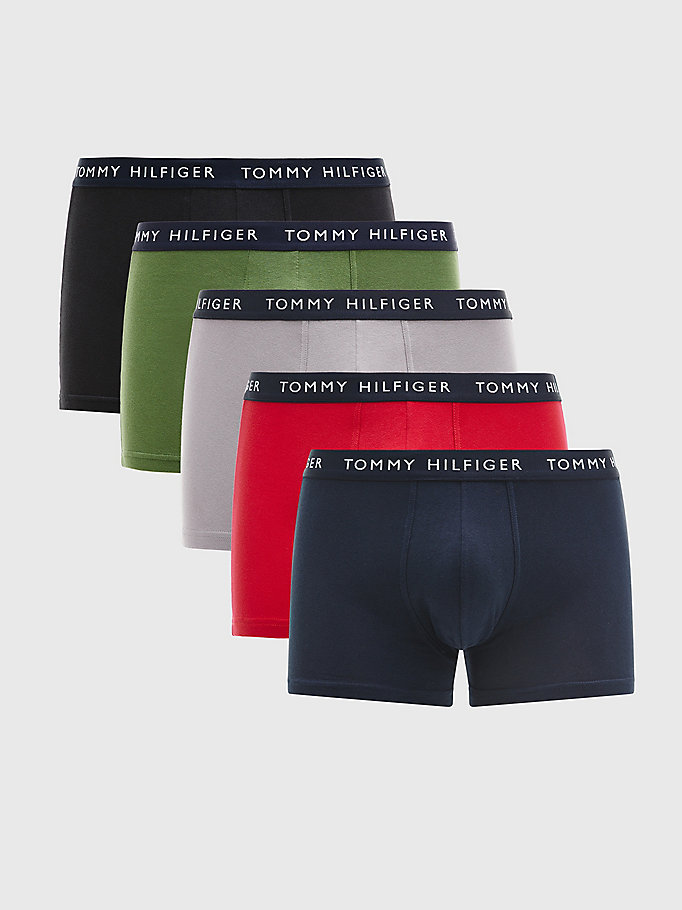 orange 5-pack logo waistband trunks for men tommy hilfiger