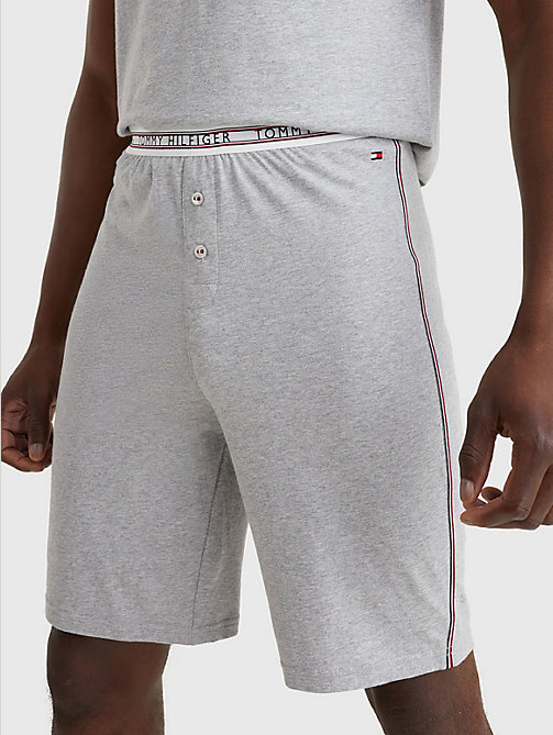 grey signature tape waistband pyjama short for men tommy hilfiger