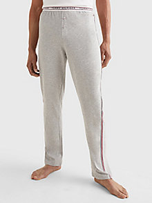 grey signature tape waistband pyjama bottoms for men tommy hilfiger