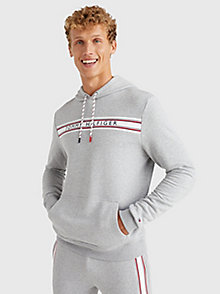 grey signature tape hoody for men tommy hilfiger