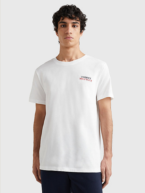 white ultra soft crew neck t-shirt for men tommy hilfiger