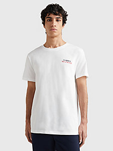 white ultra soft crew neck t-shirt for men tommy hilfiger