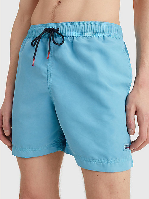 blue surf mid length swim shorts for men tommy jeans