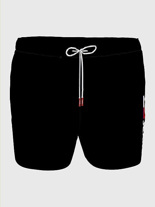 zwart plus medium lange zwemshort voor heren - tommy jeans