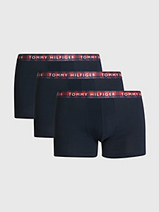 gold 3-pack check waistband trunks for men tommy hilfiger