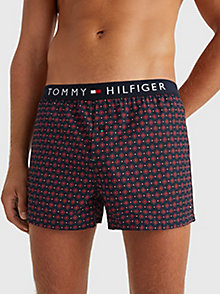 pink th monogram woven cotton boxer shorts for men tommy hilfiger