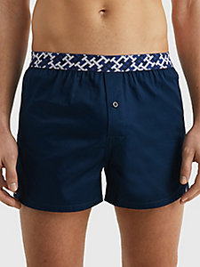 blau boxershorts mit th-monogramm-print für herren - tommy hilfiger