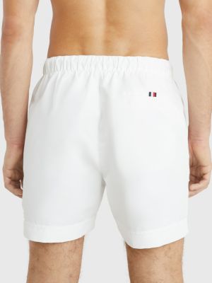 TH Monogram Mid Length Swim Shorts White Tommy Hilfiger