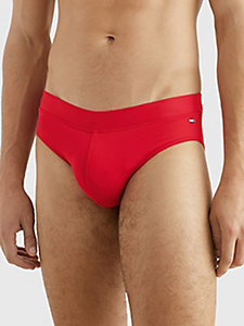 red flag embroidery swim trunks for men tommy hilfiger