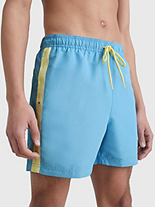 blue essential logo tape mid length swim shorts for men tommy jeans