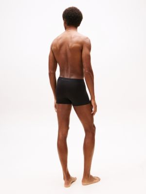 black 3-pack everyday luxe tonal waistband trunks for men tommy hilfiger