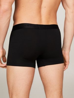 black 3-pack everyday luxe tonal waistband trunks for men tommy hilfiger