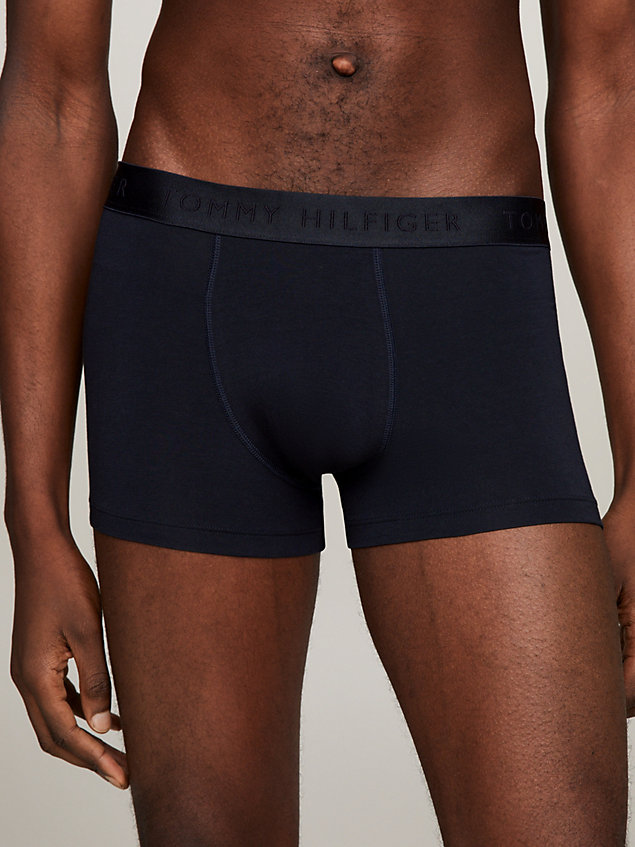 multi 3-pack tonal logo waistband trunks for men tommy hilfiger