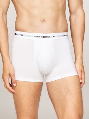 white 3-pack logo waistband trunks for men tommy hilfiger