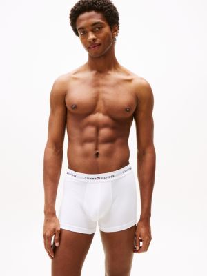 wit essential set van 3 paar boxershorts met logo voor heren - tommy hilfiger