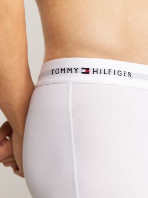 white 3-pack logo waistband trunks for men tommy hilfiger