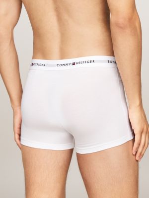 white 3-pack logo waistband trunks for men tommy hilfiger